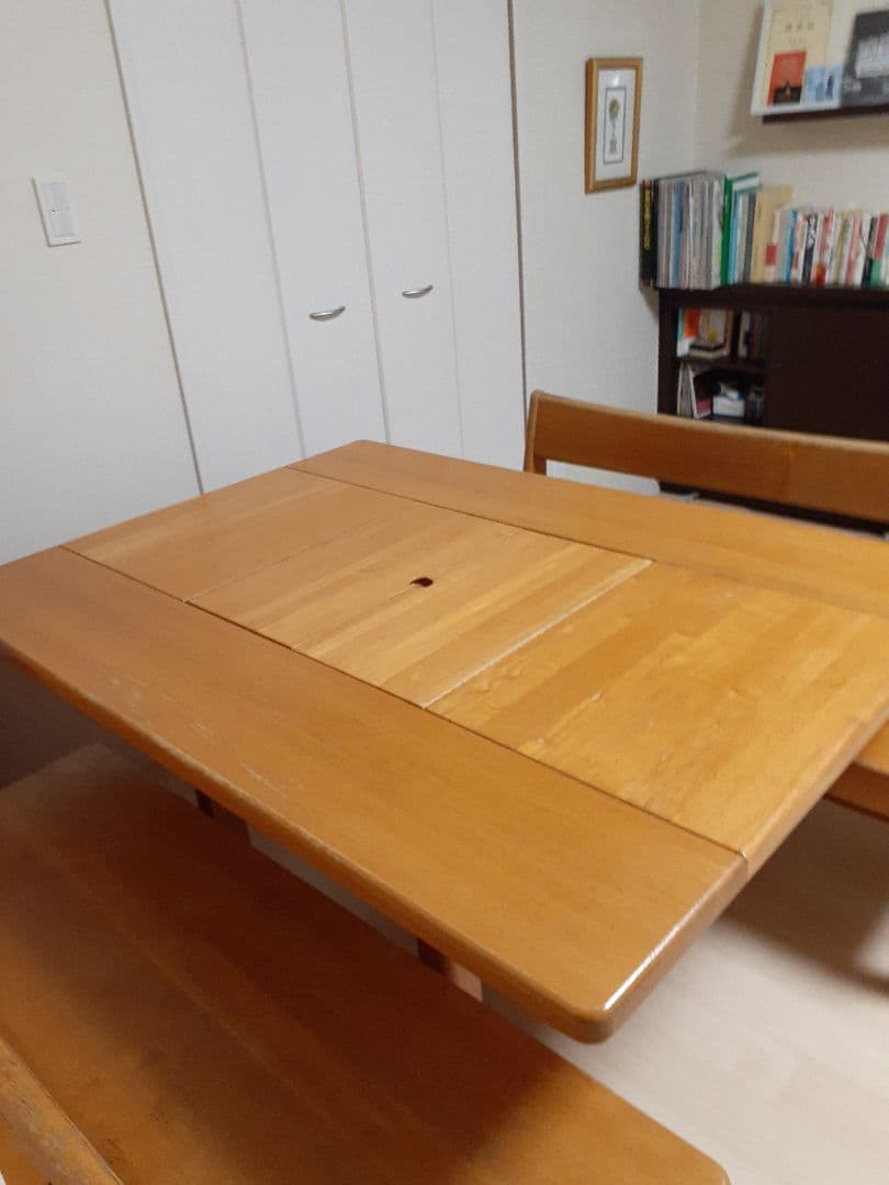 桃紺ママ専用木製ダイニングテーブル定価38万