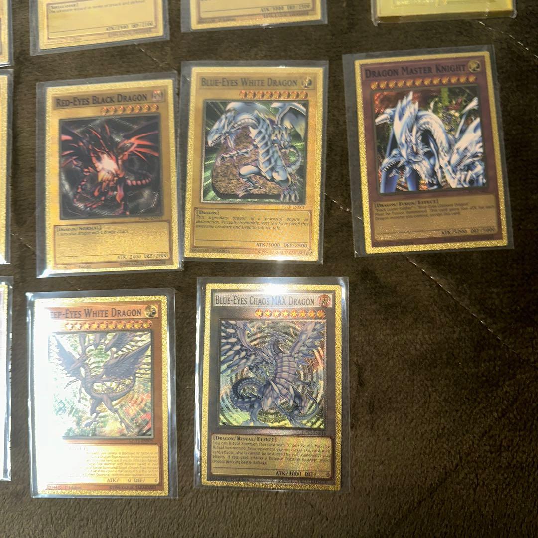 遊戯王 ブルーアイズホワイトドラゴン ゴールド レリーフ 合金 レプリカ有り