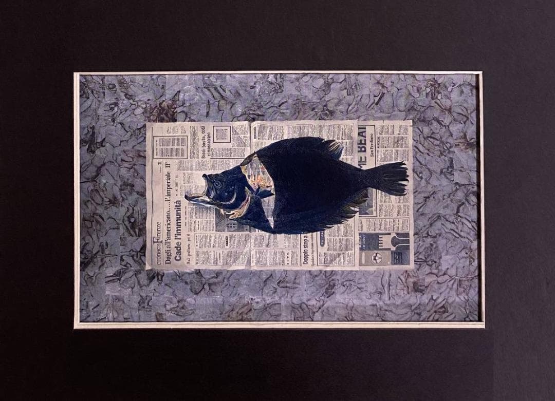 坂本幸重、【文字の上で】、希少な額装用画集より、新品額装付、状態良好