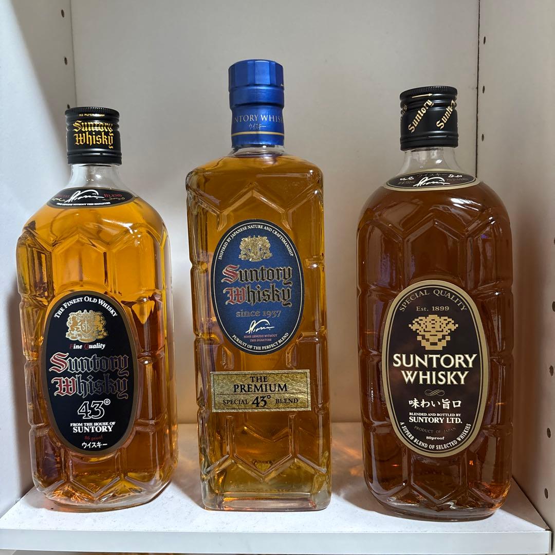 サントリーウイスキー 角 プレミアム、黒角、茶角3本セット