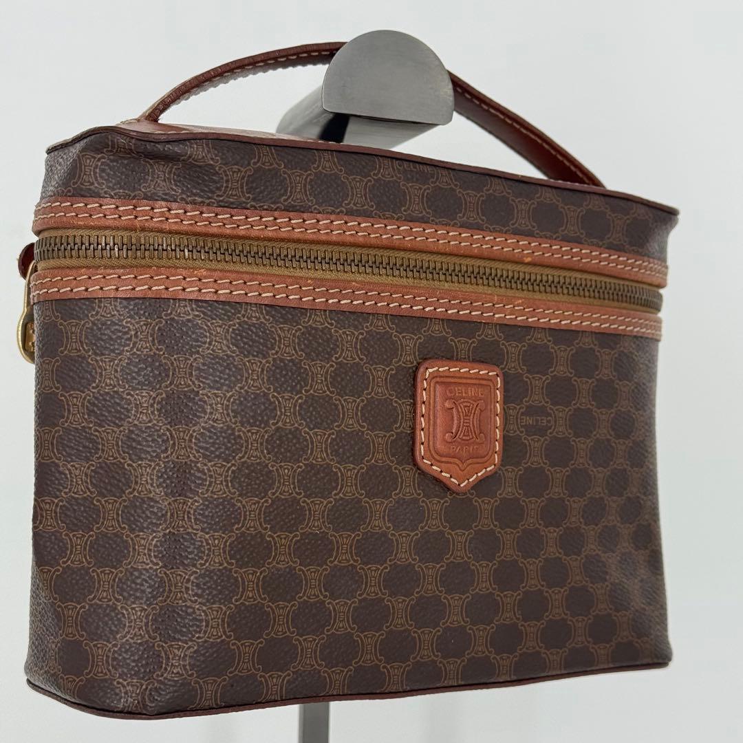 CELINE セリーヌ バニティバッグ マカダム柄 トリオンフ PVC ブラウン