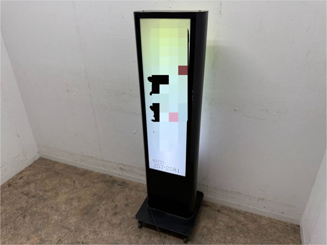 電飾看板　自立電光看板　看板　キャスター付き　W４００ｘD４００ｘH１３６０ｍｍ