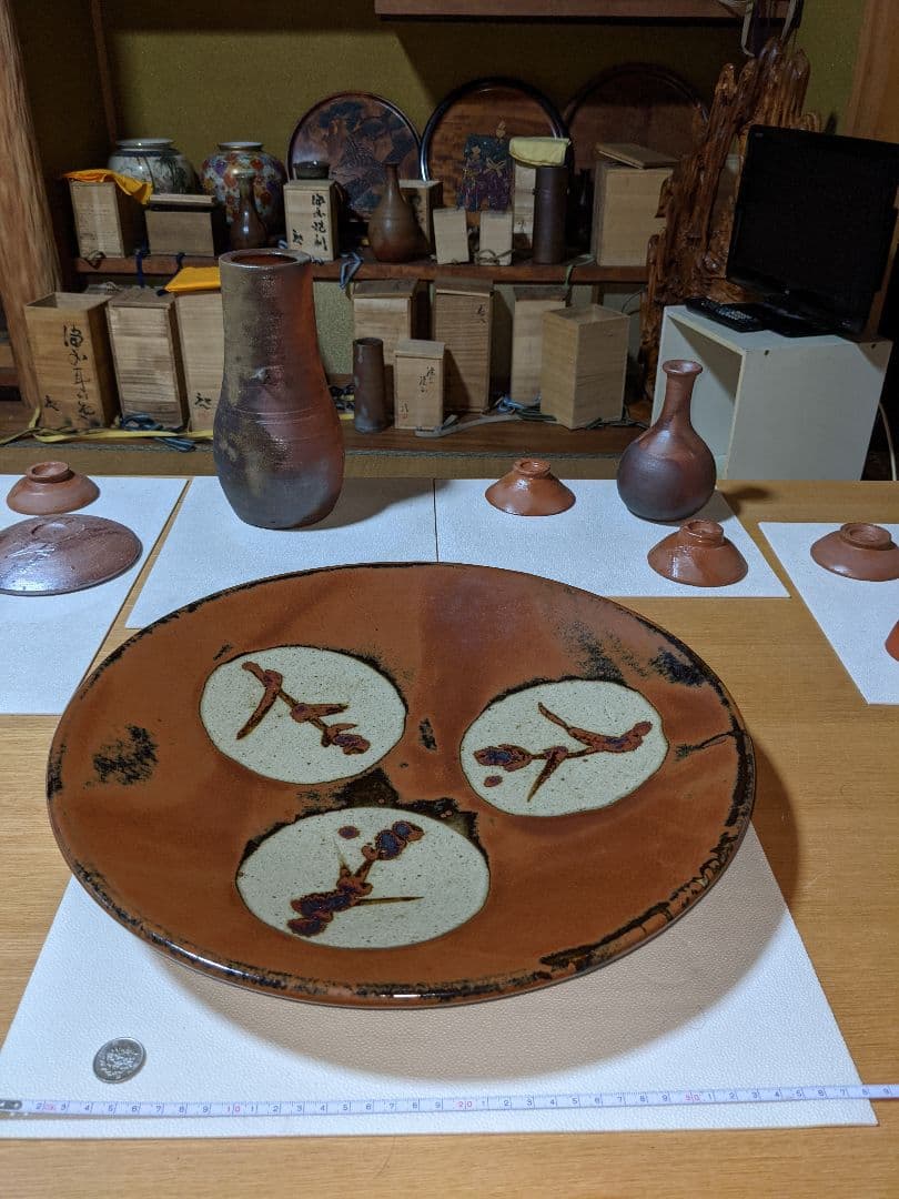 益子焼　人間国宝　浜田庄司　皿