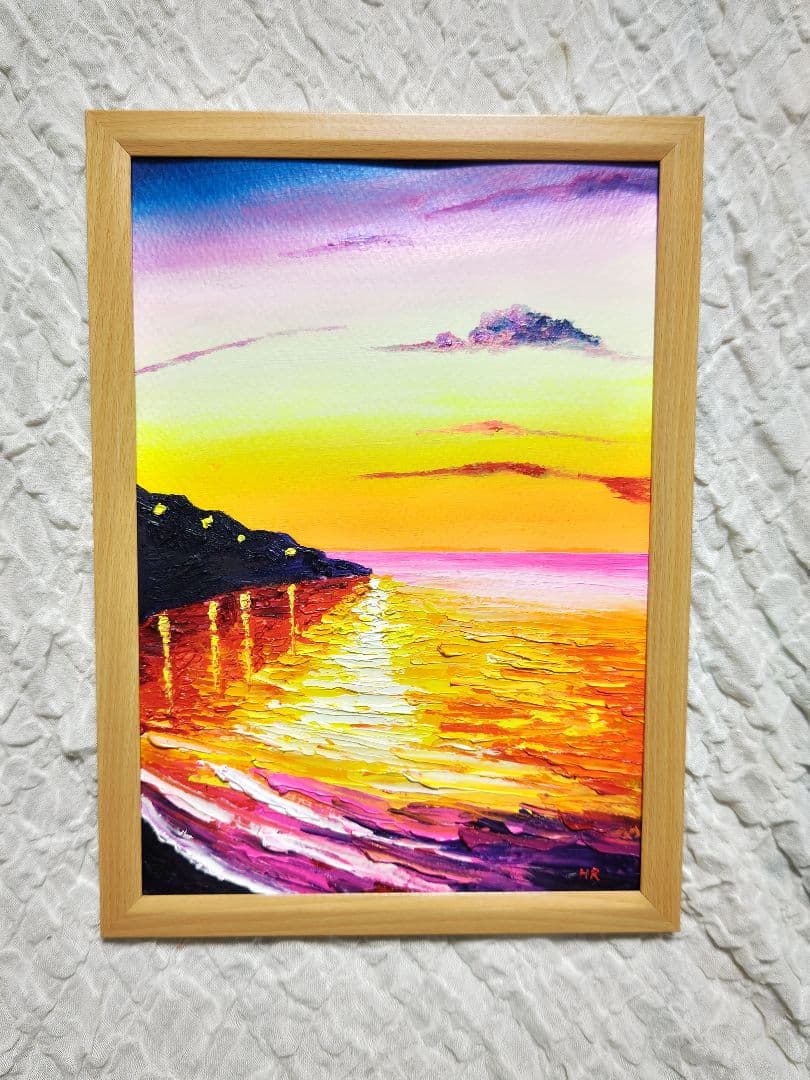 油絵 絵画 【宵の海】