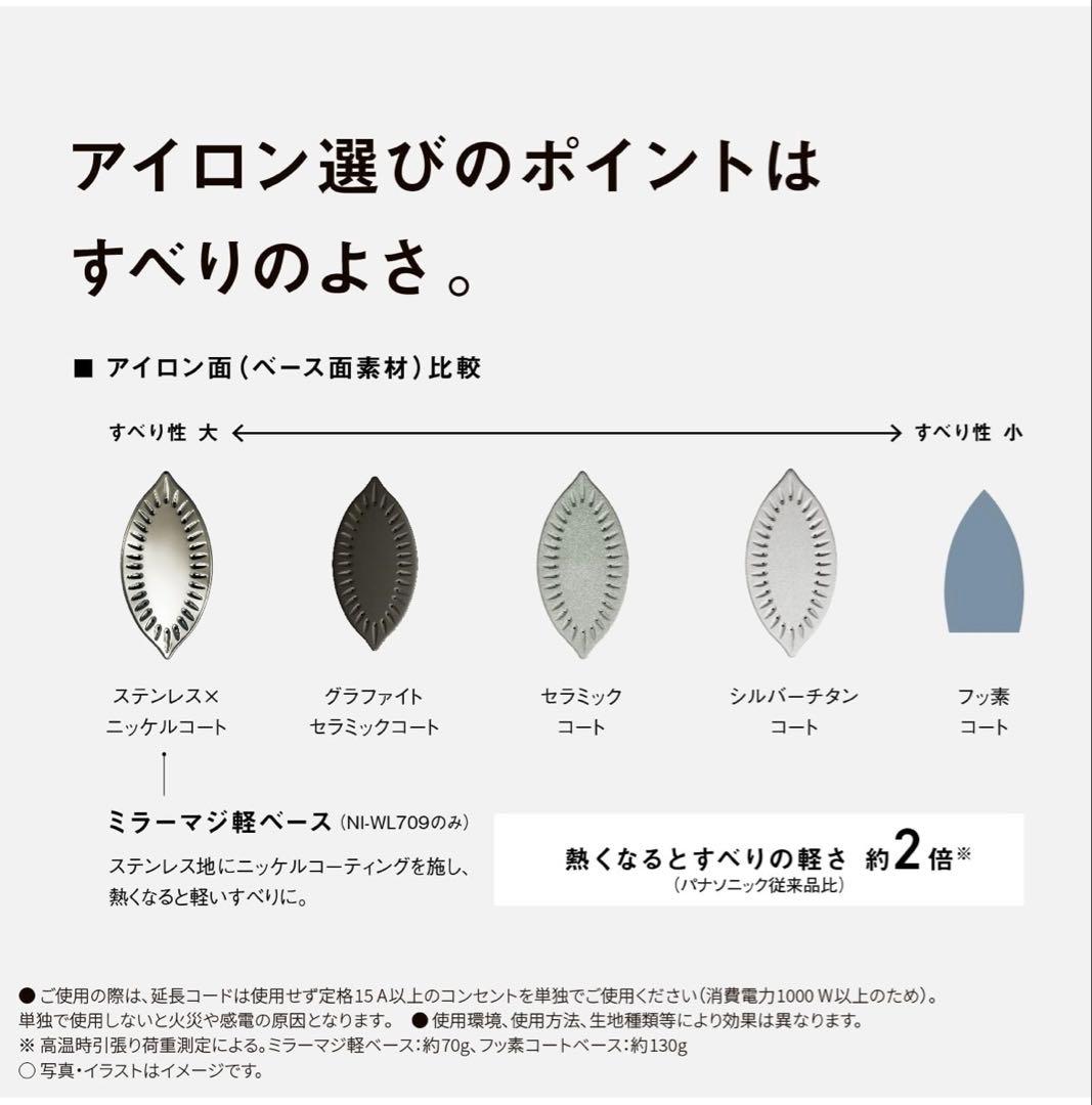 Panasonic NI-WL709 ブラック アイロン