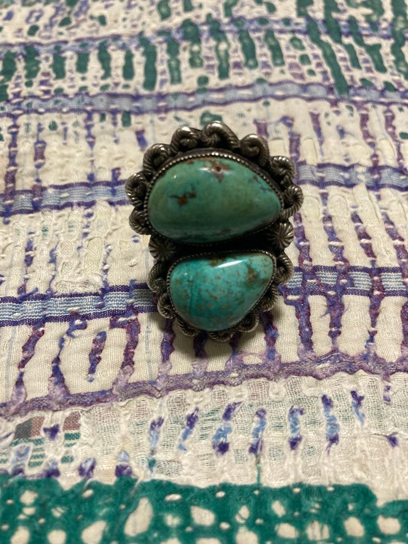 インディアンジュエリー ターコイズ ダブルストーントルコ石 ネイティブアメリカン