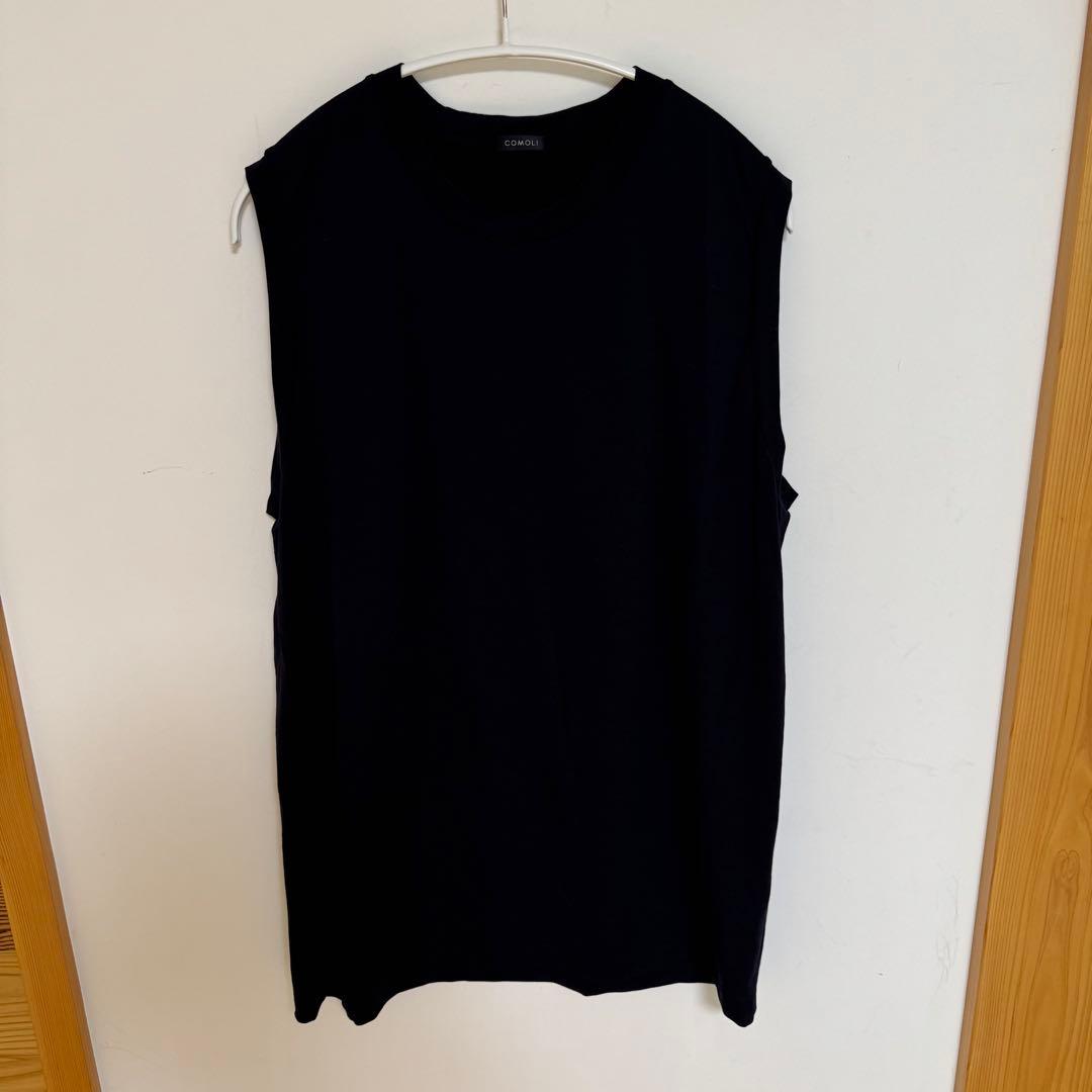 COMOLI 22SS ウール天竺ノースリーブ NAVY 3