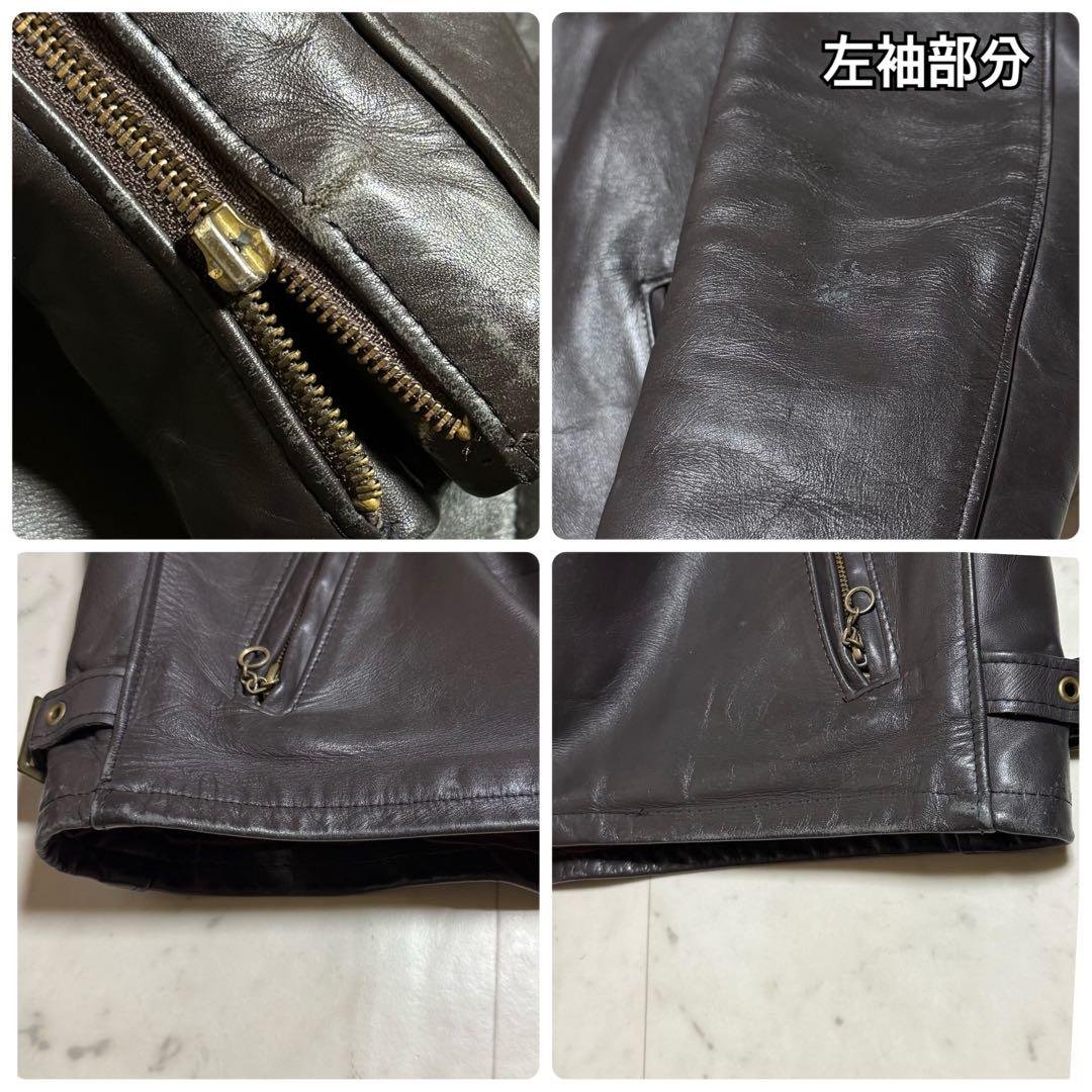 Schott レザーシングルライダースジャケット ダークブラウン 40