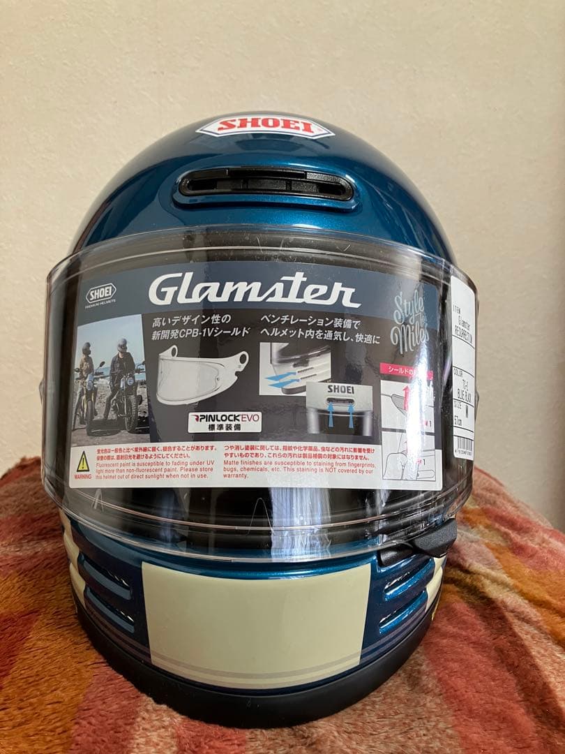 SHOEI Glamster リザレクション青Mサイズ　ミラーシールド付き