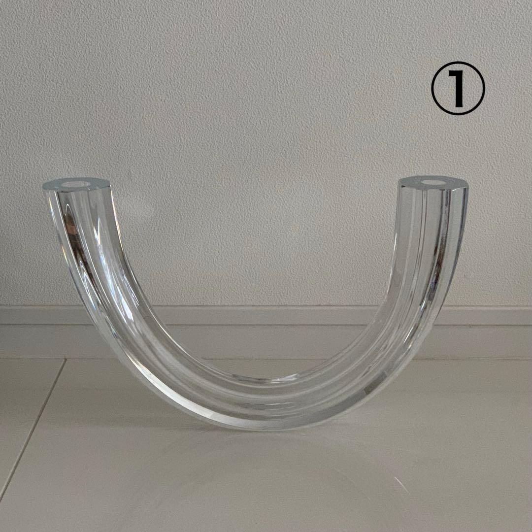 クリスタルガラス U字型 花器① 変形花器　生け花　池坊　草月　花瓶　オブジェ