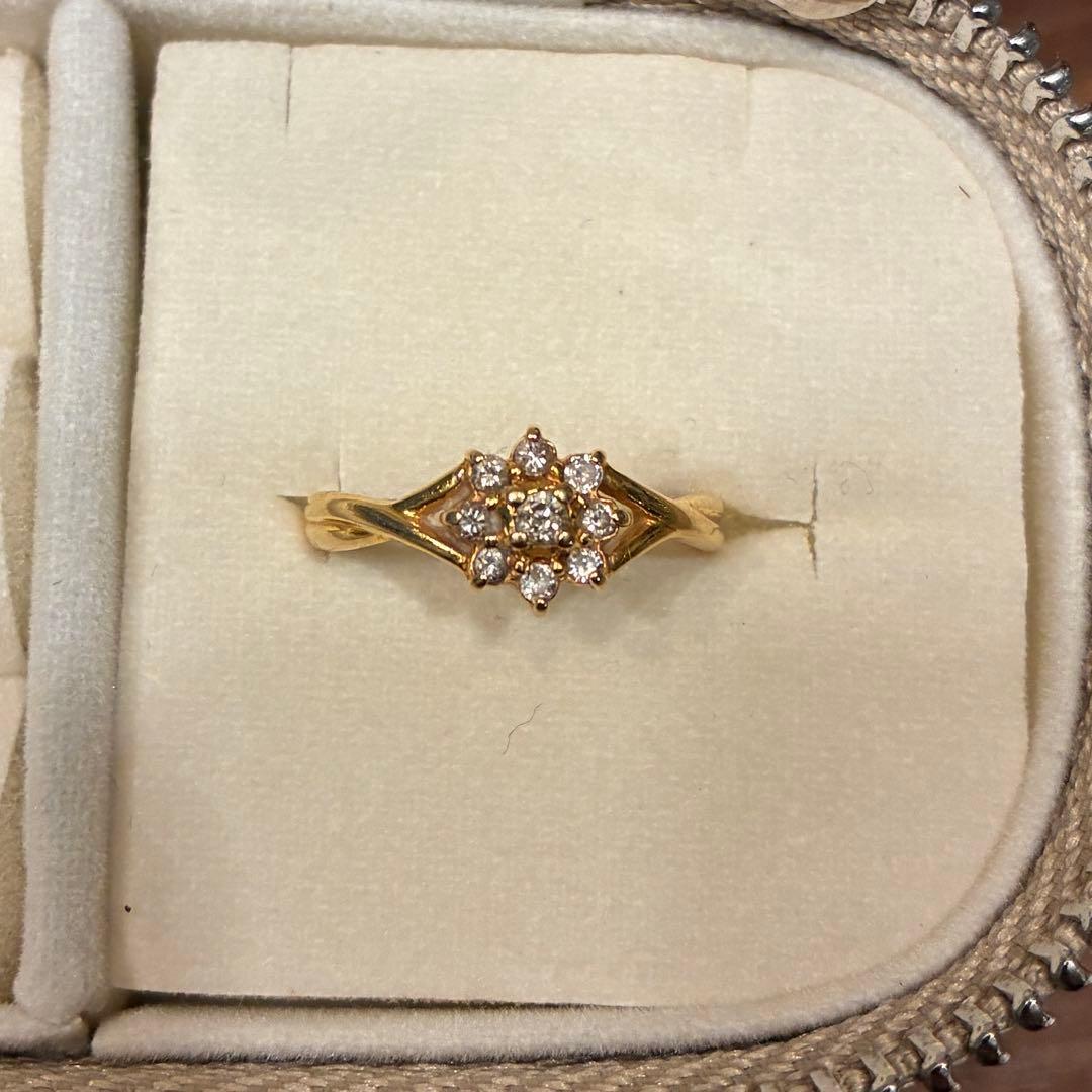 K18YG フラワーモチーフ リング