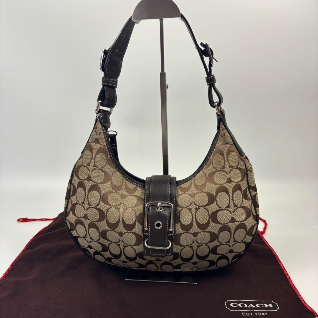 極美 COACHコーチ harfmoon soho leather 6363