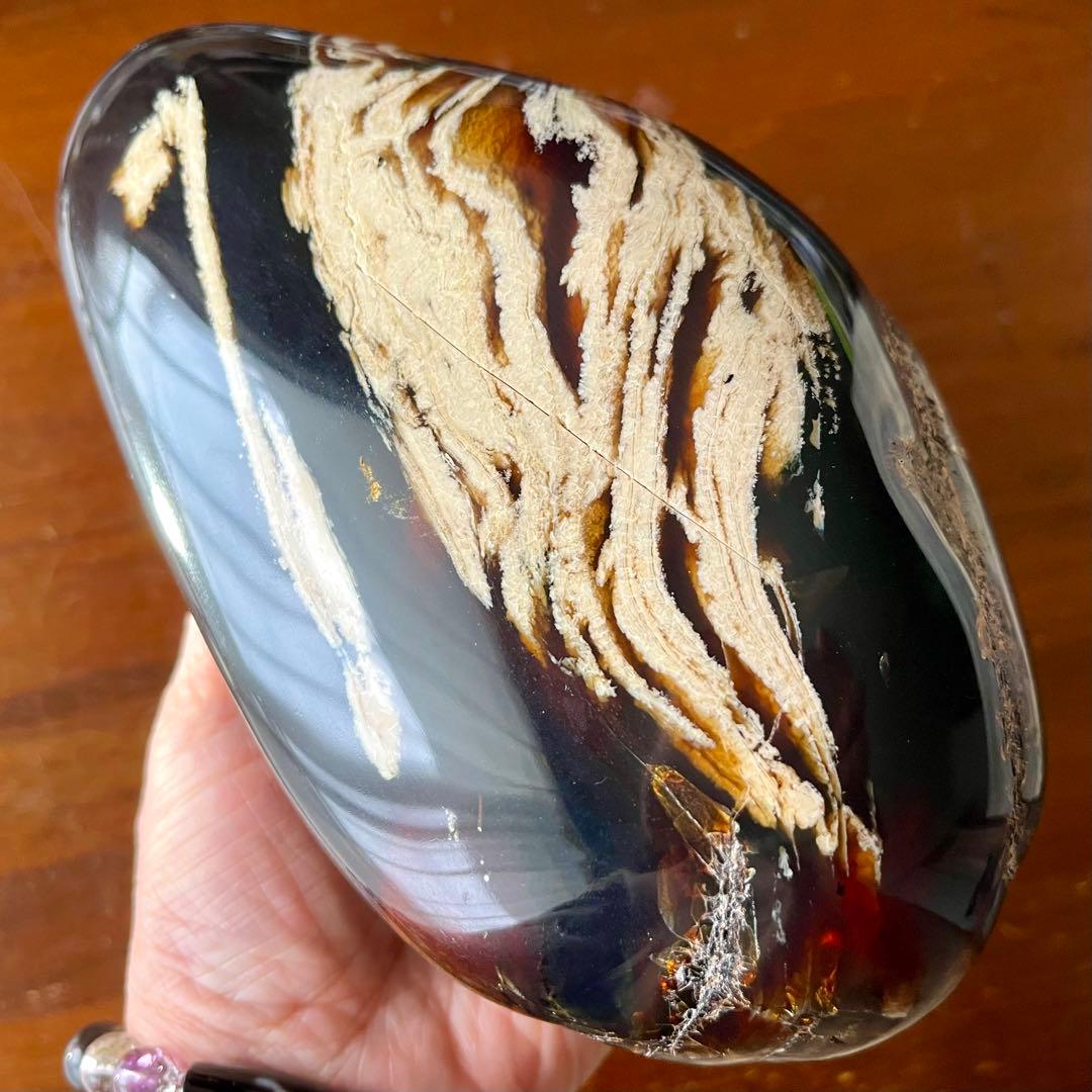巨大 琥珀 原石 標本 688g アンバー チェリー ブルー タイガー 鑑賞石