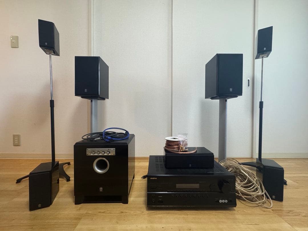 7.1ch サラウンドスピーカーセット ONKYO YAMAHAなど　ケーブル付