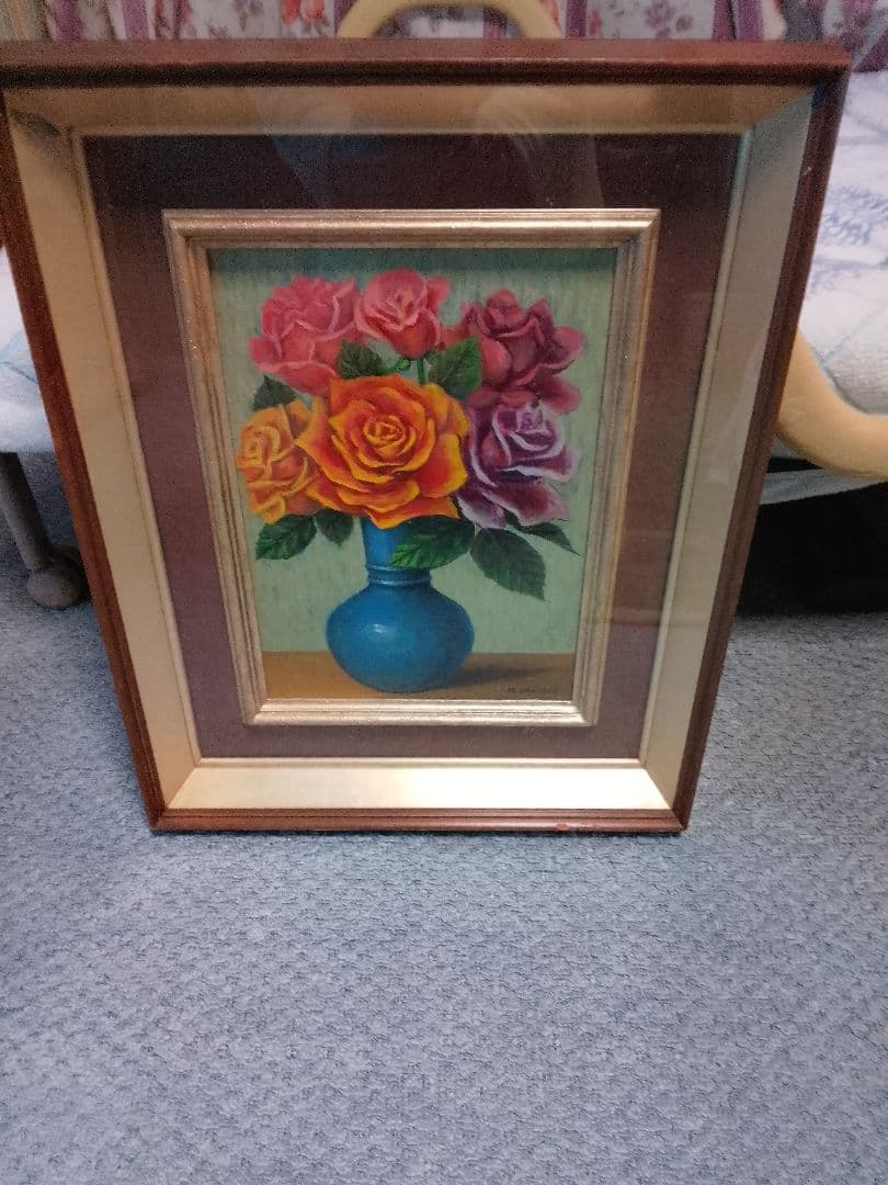 バラの花 油画 F4