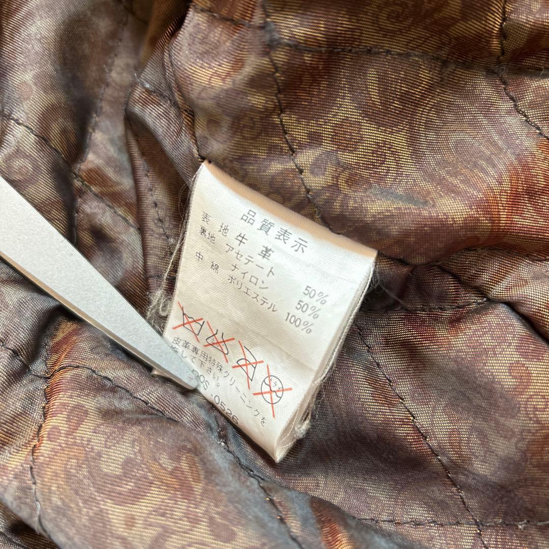 古着　上質　革ジャン　リアルレザージャケット　光沢　牛革　ライダースジャケット