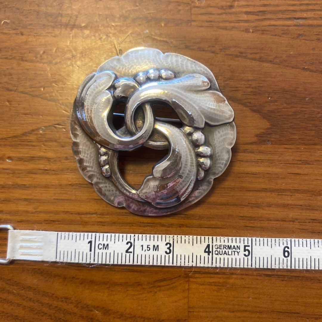 ジョージジェンセン ピン ブローチ 20 リーフ サークル シルバー