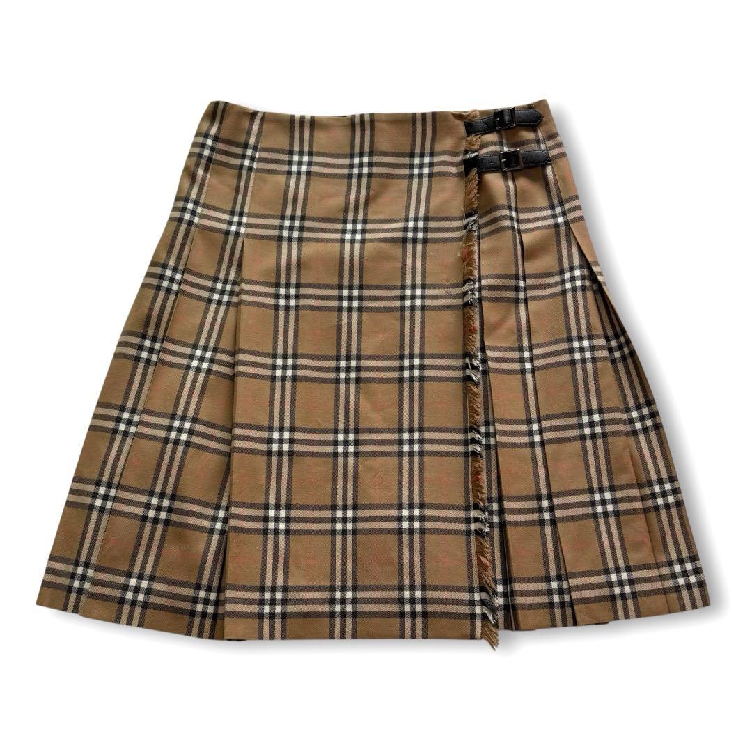 バーバリーロンドン ノバチェック プリーツスカート ベルト 大きいサイズ 15号