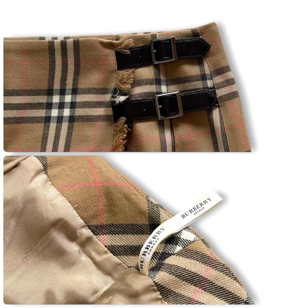バーバリーロンドン ノバチェック プリーツスカート ベルト 大きいサイズ 15号