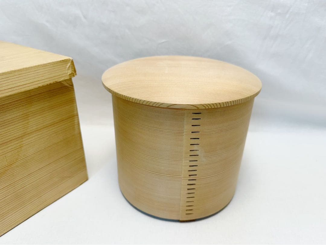 未使用 茶道具 杉木地 曲水指 綴目 煎茶道具 水差し 紙箱