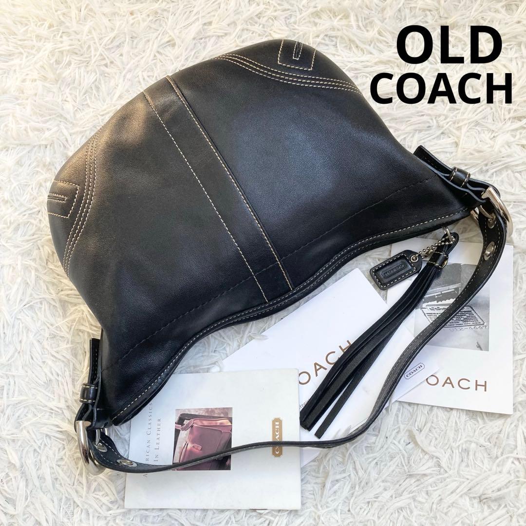 バッグ vintage coach old Black half moon y2k