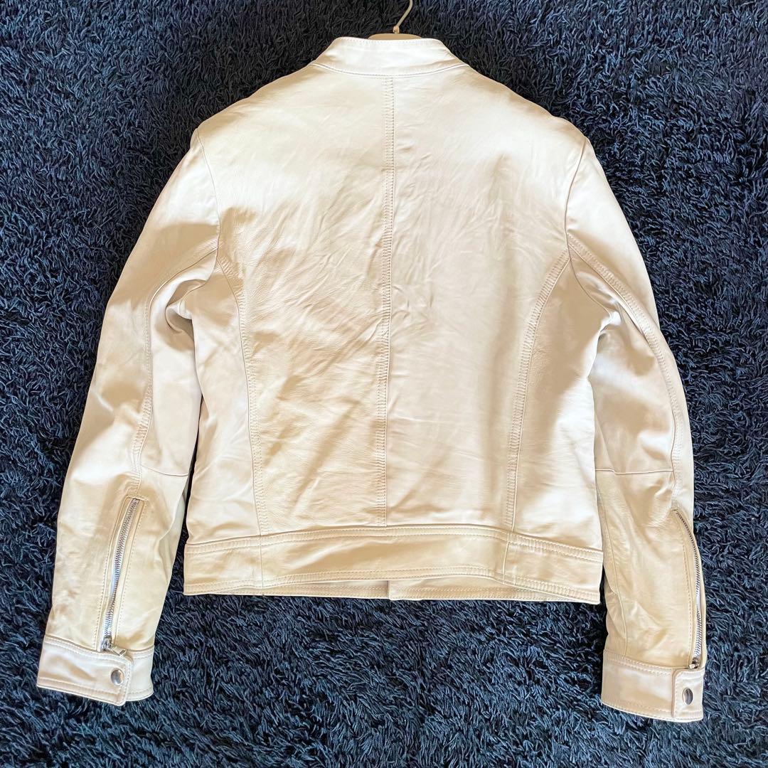 EMMETI アンドレア シングルライダースジャケット アイボリー 48