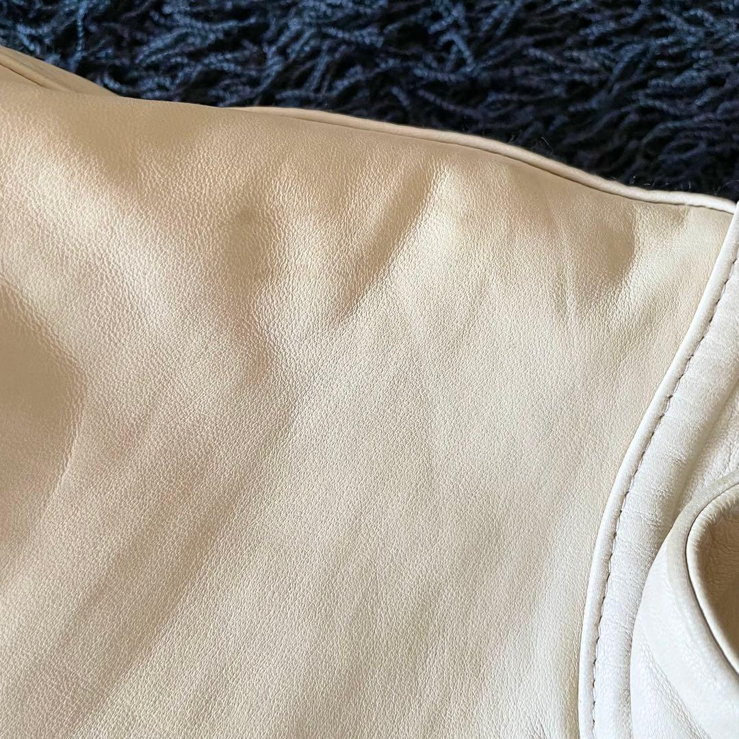 EMMETI アンドレア シングルライダースジャケット アイボリー 48