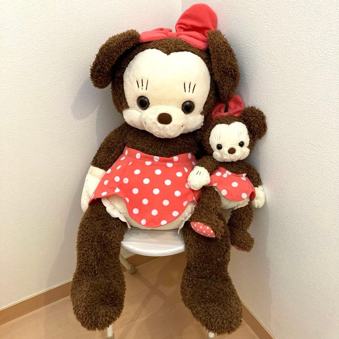 非売品 特大 ミニークチュール ぬいぐるみ ミニーマウス ミッキー ディズニー