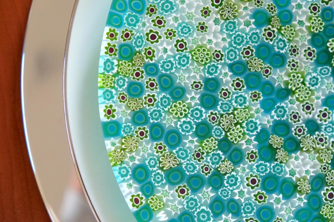 ヴェネチアングラス ミルフィオリ プレート ムリーニ 江波冨士子 花瓶 田子美紀