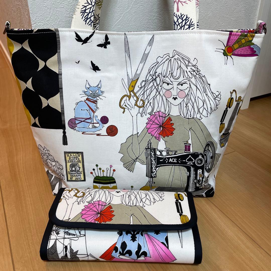 はなはなはち　長財布　やりくり財布　ハンドメイド　トートバッグ