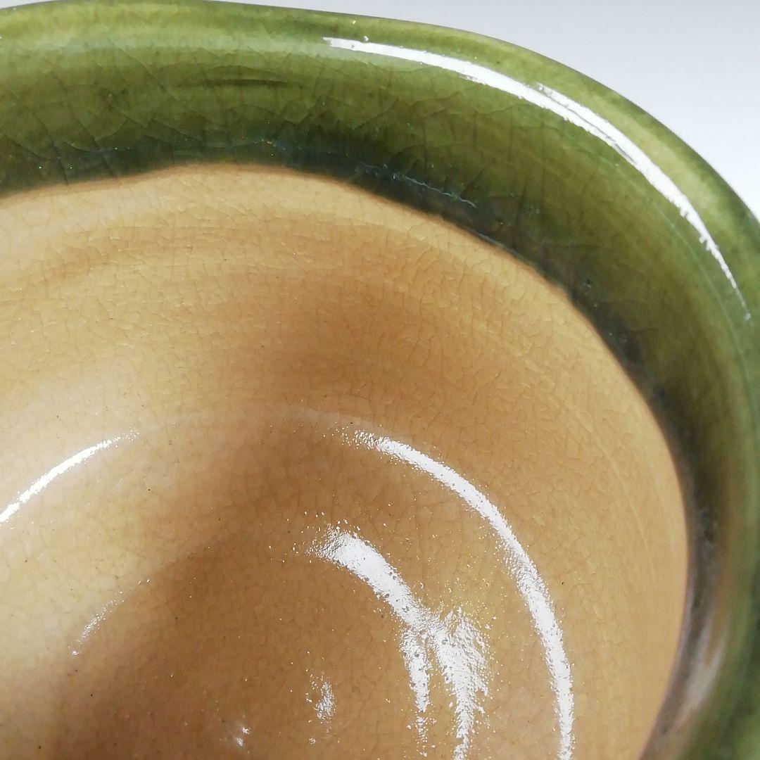 Ｔ７２７　茶碗　『織部茶碗』『作山窯　小池斉 造』　共箱　抹茶碗　茶道具