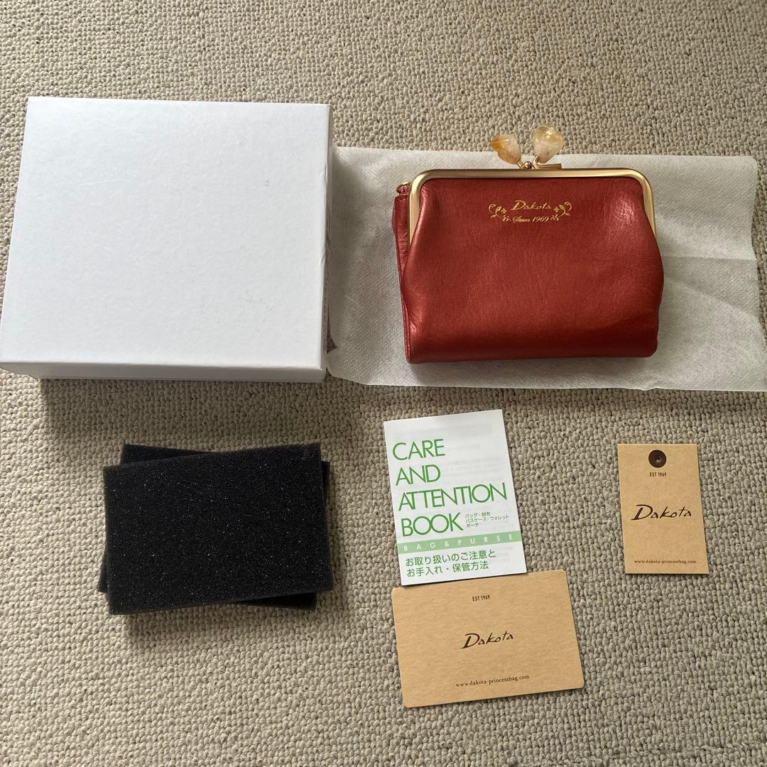 ダコタ財布　がま口　折り財布　二つ折り財布　ジェム　パワーストーン