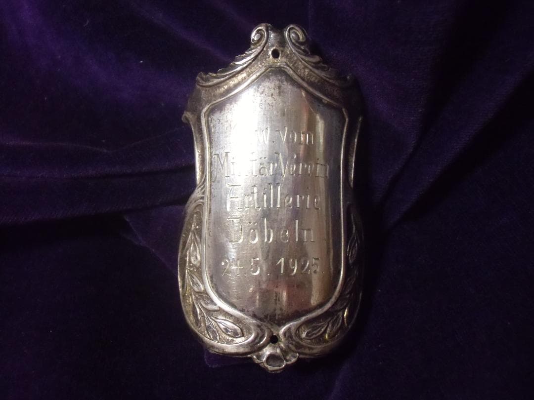 Wワイマール・ドイツ軍＊１９２５年＊デーベルン在郷軍人会旗銘板（実物）