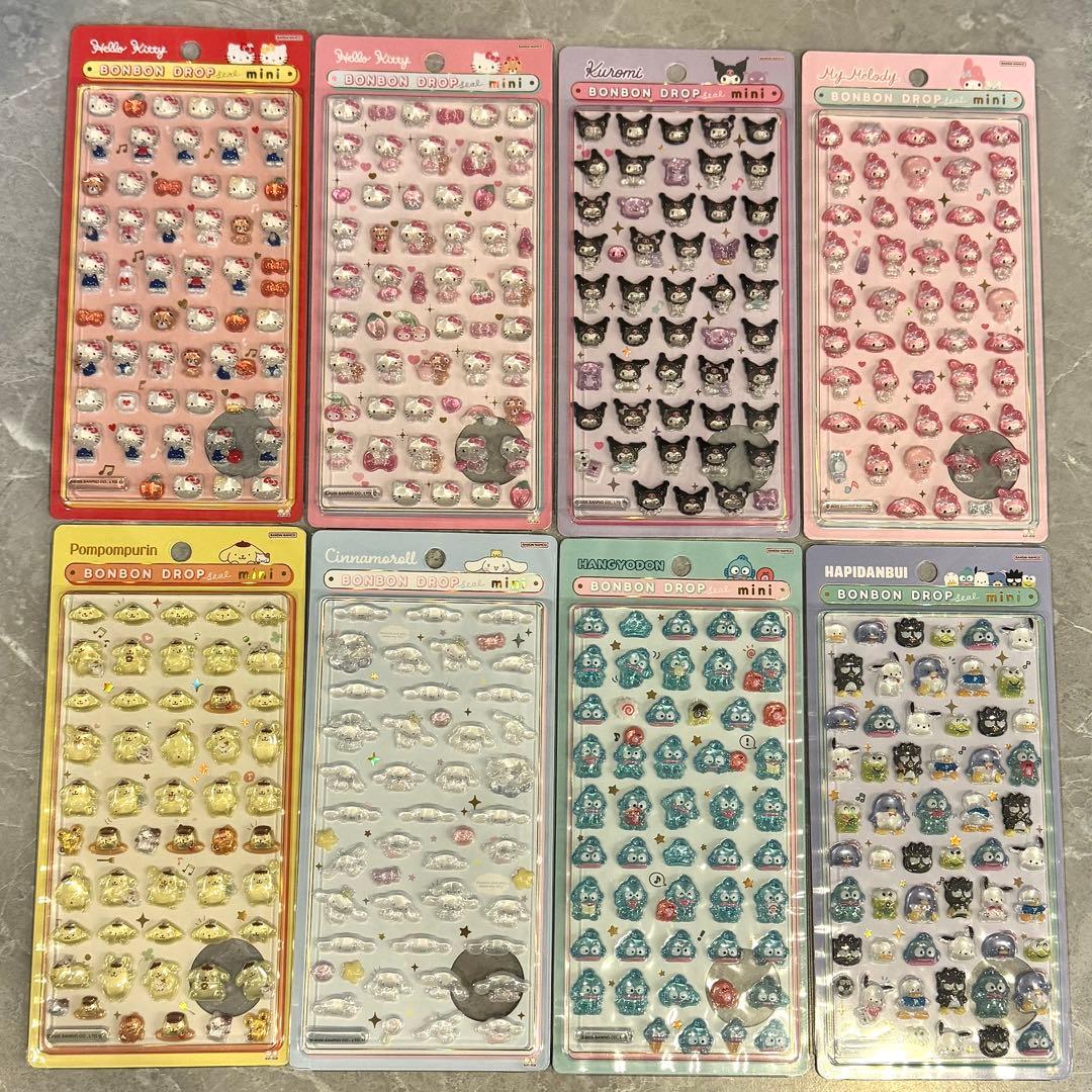 【国内正規品】サンリオ　ボンボンドロップシールmini コンプ 8種　セット