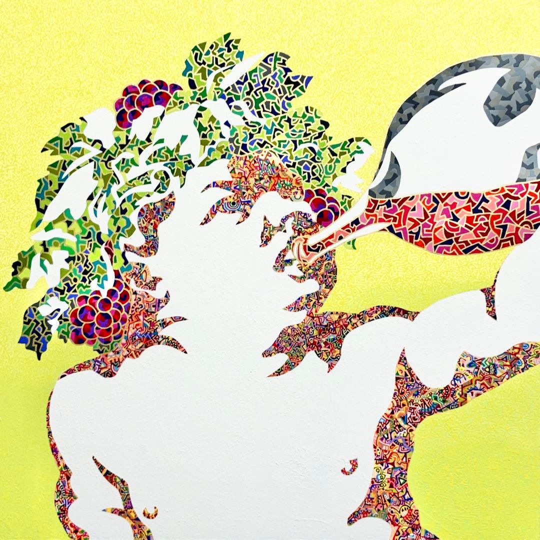 原画　バッカス　動物画　絵画　アクリル画　現代アート　細密画　手描き　一点物