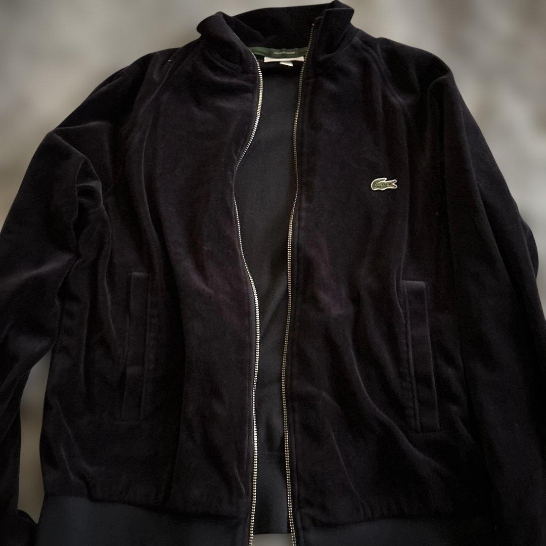 LACOSTE ブラック ジャンパー US S ベロア