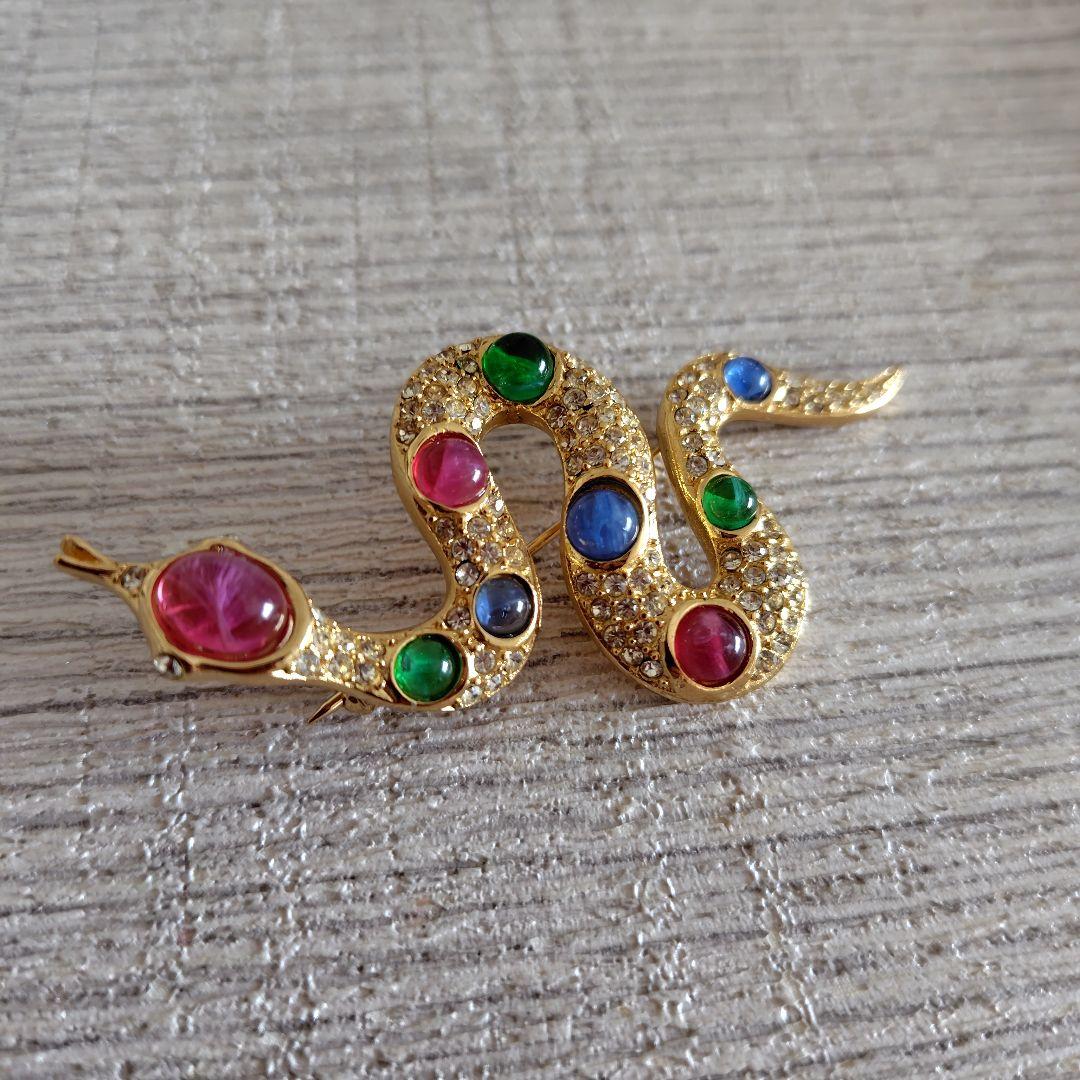 クリスチャン・ディオール　Christian Dior ブローチ　スネーク　蛇