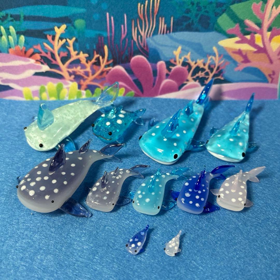 全部ジンベイザメ　ガラス細工　ミニチュア