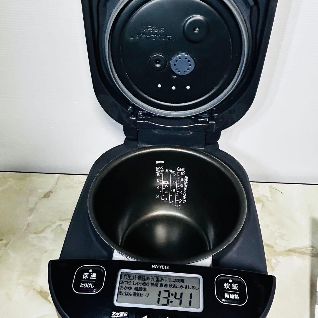 【美品】象印 1升炊き 圧力IH炊飯ジャー炊飯器 NW-YB18-BZ 25年製