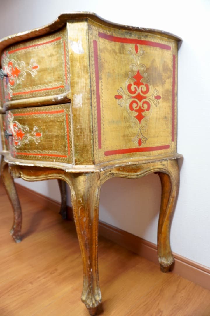 フランスアンティーク サイドチェスト 猫脚 シノワズリ