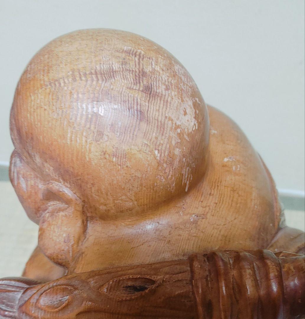 骨董品 布袋さん 木彫り 彫刻　像　置物