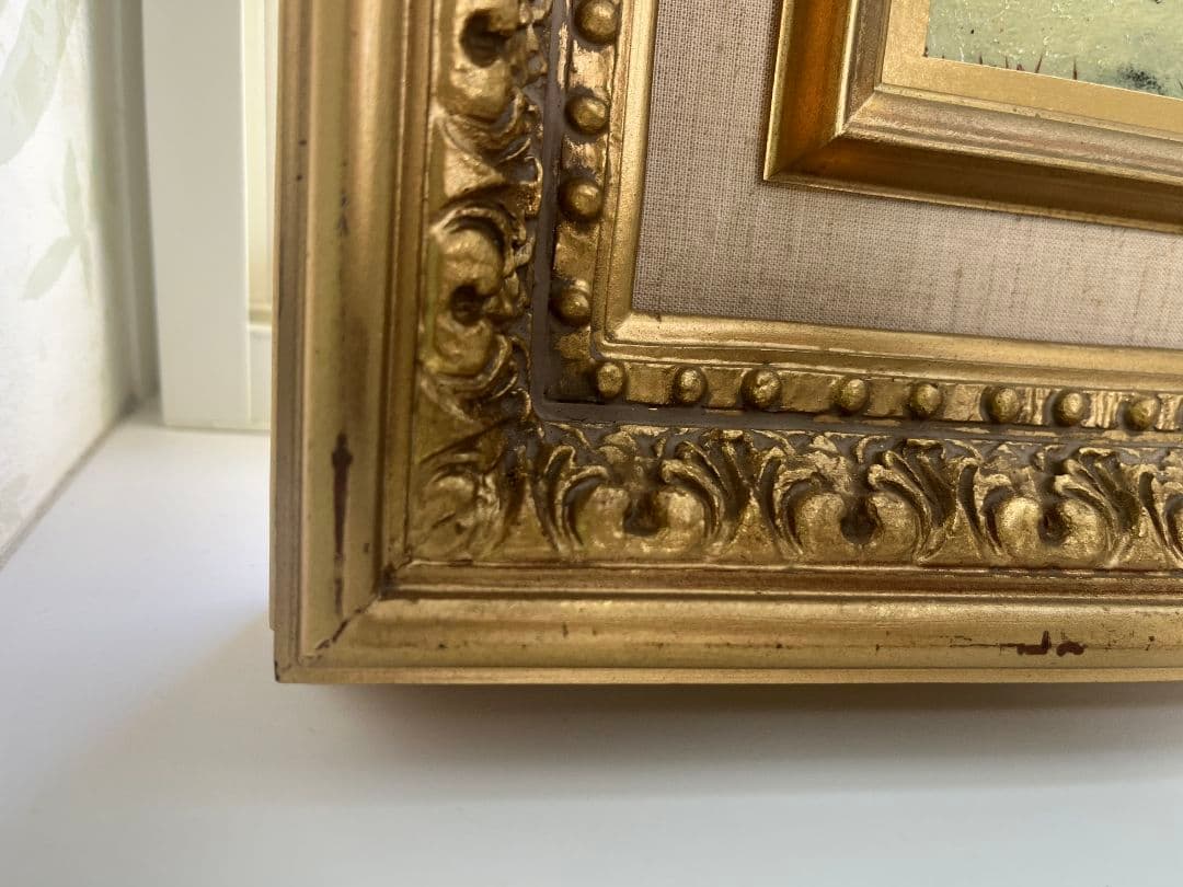 ウッド作　テトンズ川　　ワイオミングの流れ　油絵