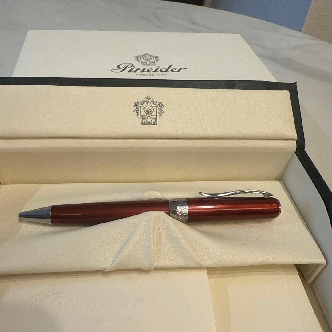 Pineider 赤 ボールペン 専用ケース付き
