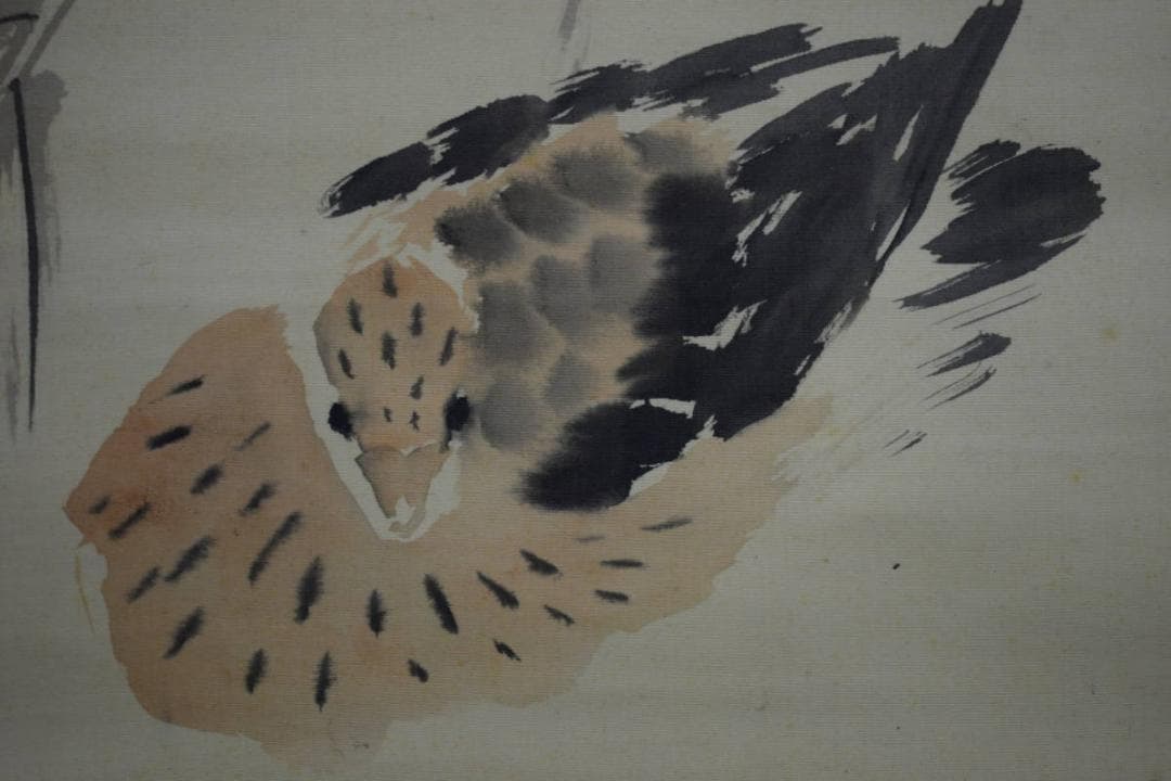 真作/姫島竹外/鴎図/絹表装/桐共箱付/布袋屋掛軸HG-125