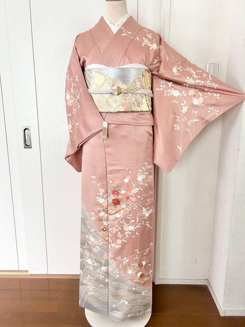 美品　正絹訪問着　紋付　フルセット4点　入学式　七五三　お宮参り