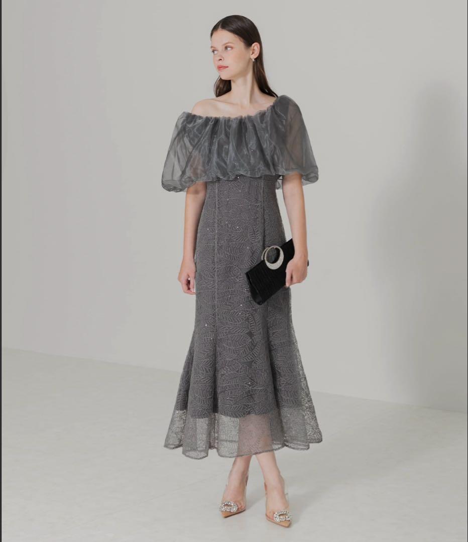 LEJA2WAYオフショルダーパフスリーブバリエマーメイドワンピースロングドレス