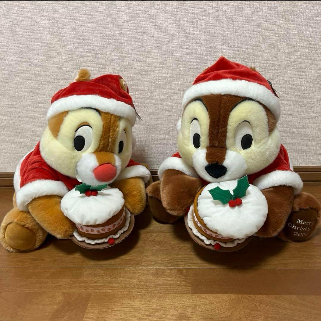 【希少新品タグ付き】ディズニー　チップとデール　ビッグぬいぐるみ　クリスマス