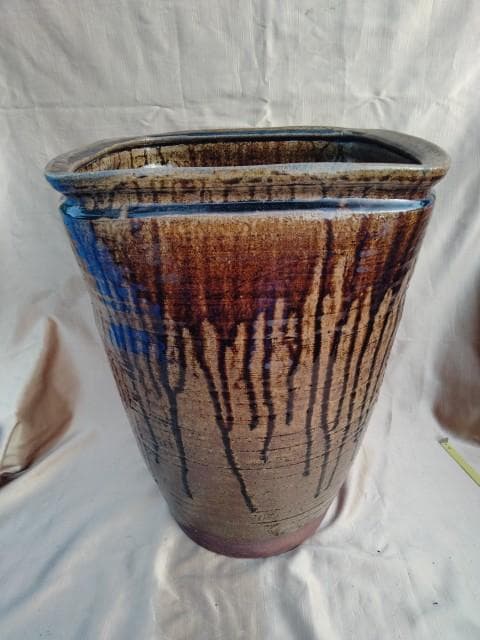 高取焼　笹山登古 壺　瓶　 鉢　広口 　底20口29/31高44cm