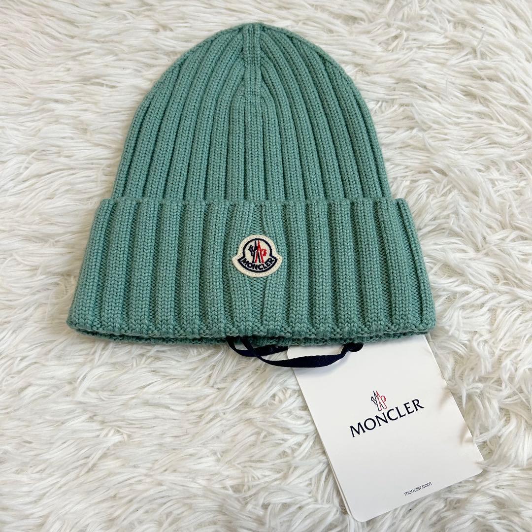 新品未使用 MONCLER モンクレール ニット帽 ロゴワッペン ビーニー
