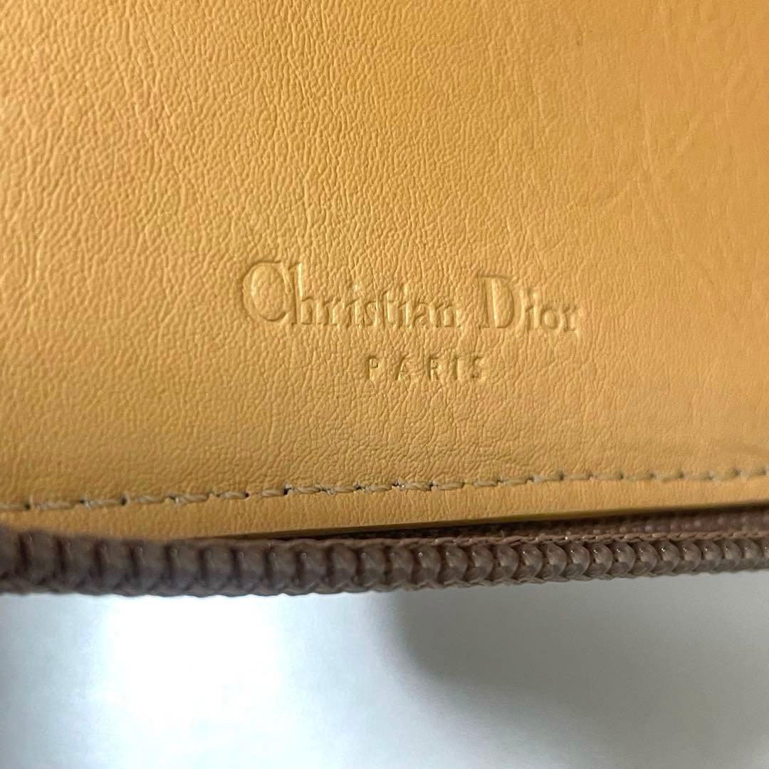 【超美品】Dior ディオール　二つ折り財布　トロッター柄　ブラウン 袋付き